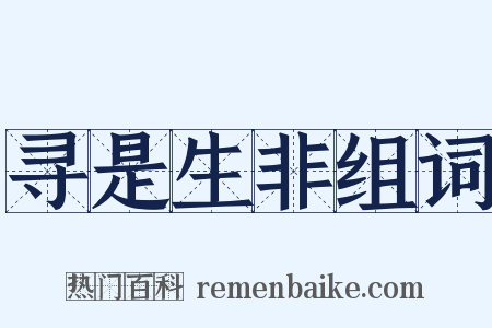 寻是生非组词是什么意思的图片